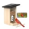 Birdfy Slim vogelhuisje met camera Ebony Lite - Zonne-energie en AI-vogelherkenning - Camera in nestkast sticky