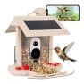 HiBirds Slimme Vogelvoeder - vogelhuisje met Camera - Vogelkijkcamera met Zonnepanelen beige sticky