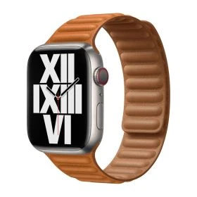 Apple Leather Link Apple Watch M/L 38mm / 40mm / 41mm / 42mm Goudbruin