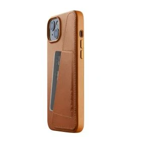 Mujjo Leather Wallet Case iPhone 14 / 15 Plus bruin