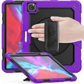 Casecentive Handstrap Pro Hardcase met handvat iPad Pro 12.9" 2022 / 2021 / 2020 / 2018 paars