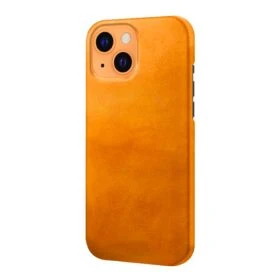 Casecentive Leren Back case iPhone 14 tan