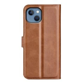 Casecentive Leren Wallet case met sluiting iPhone 14 bruin