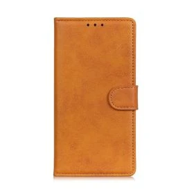 Casecentive Leren Wallet case met sluiting iPhone 13 tan