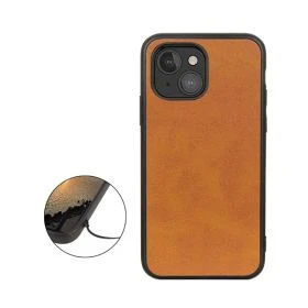 Casecentive Shockproof Leren back case iPhone 13 Mini bruin