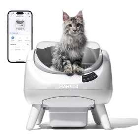 CATLINK Open X - Open Top Zelfreinigende Automatische Kattenbak Wit