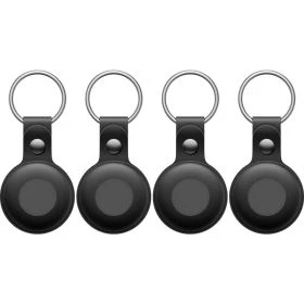 Lifemate Life Tag Leren Hoesje 4-Pack zwart