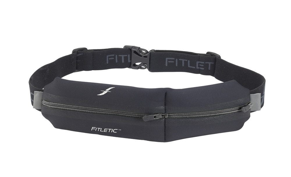 Fitletic Double Pouch Running Belt zwart - N02-01