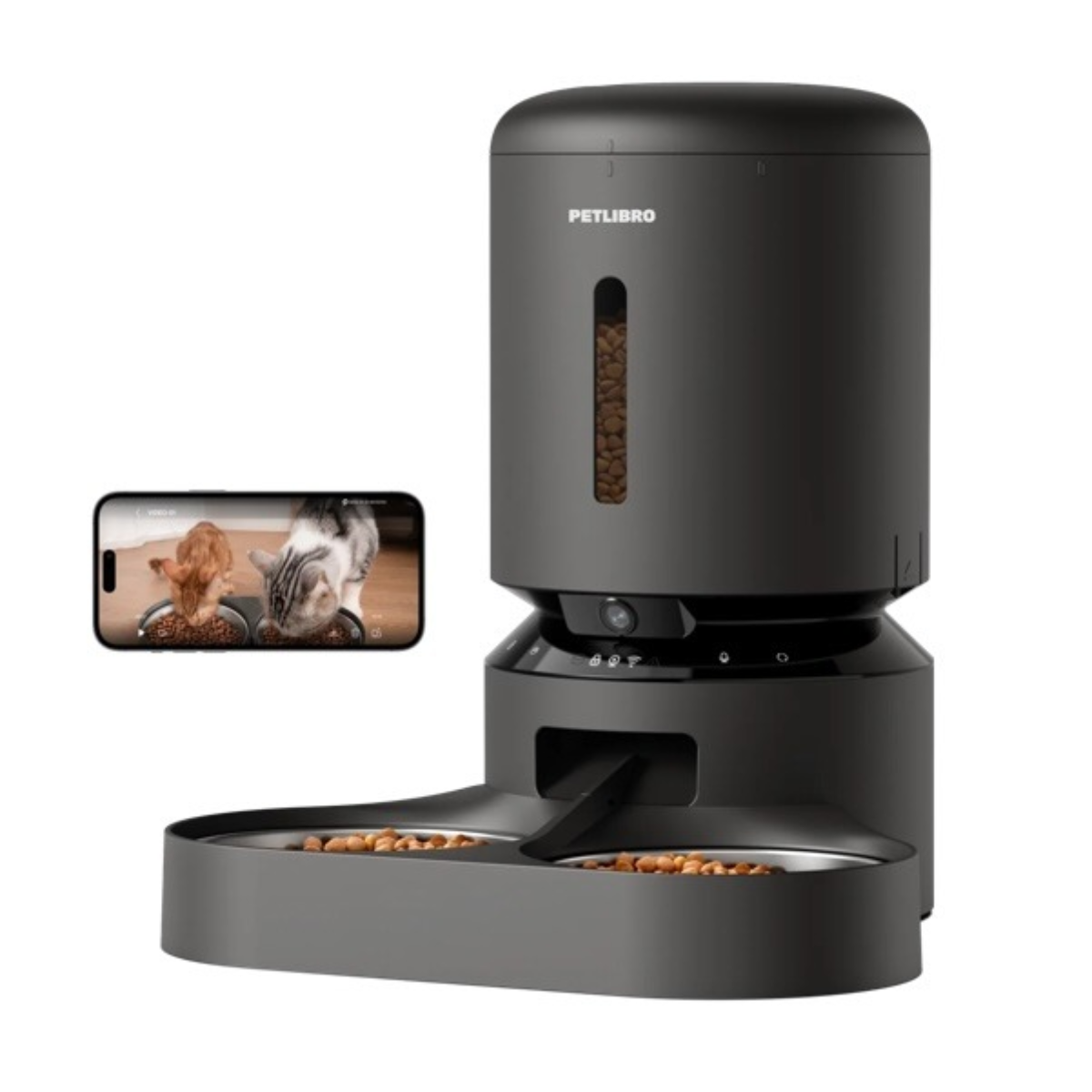 Petlibro Granary Dubbele Automatische Voerbak met Camera 5L zwart - PL-AF203-96B