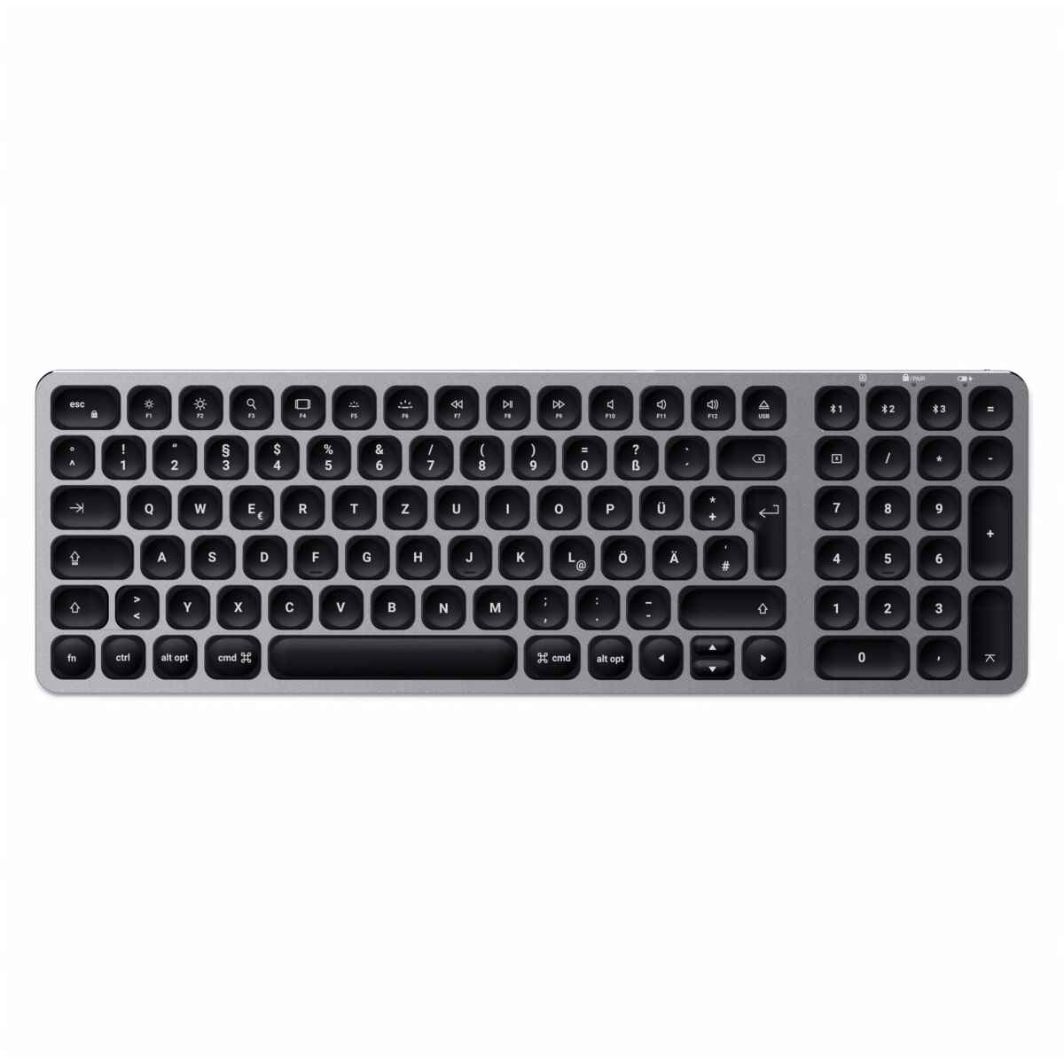 Satechi Aluminium kabellose BT-Tastatur mit Hintergrundbeleuchtung Slim deutsch space grau