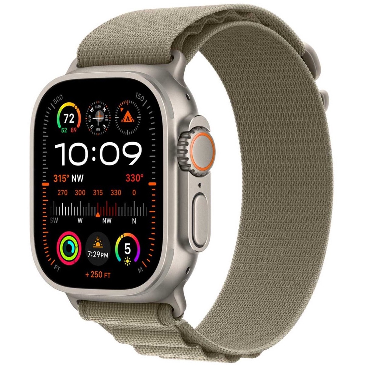 Apple Boucle Alpine pour Apple Watch 42mm / 44mm / 45mm / 49mm - Olive (Small)