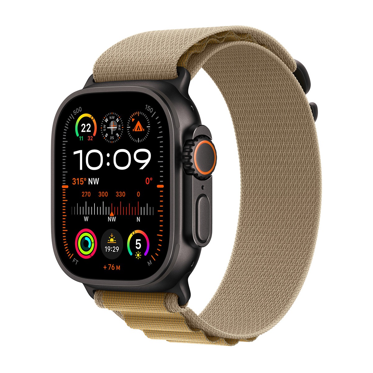 Apple origineel Alpine Loop Apple Watch 44mm / 45mm / 46mm / 49mm Tan/Zwart Small - MYQ03ZM/A