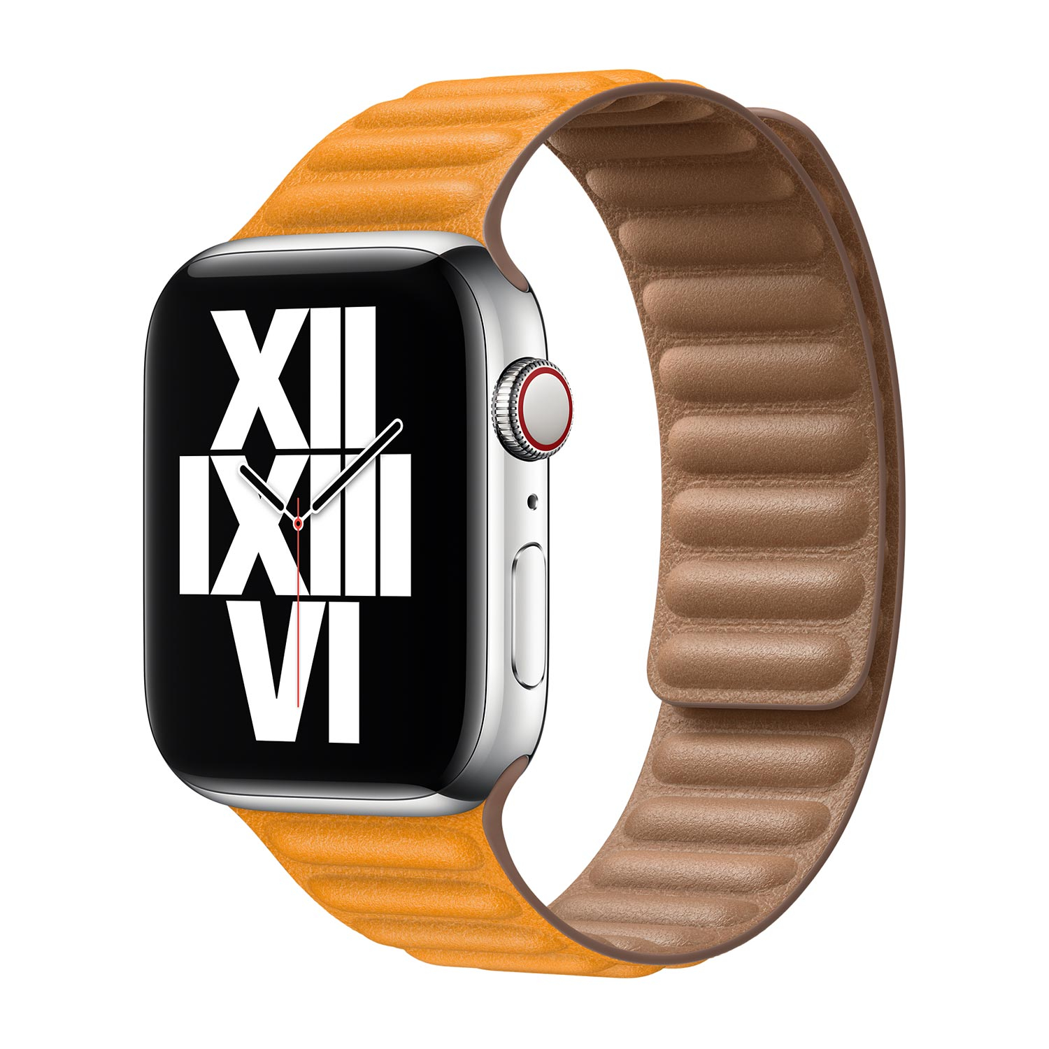 Apple Bracelet à maillons Cuir Apple Watch M/L 42mm / 44mm / 45mm California Poppy