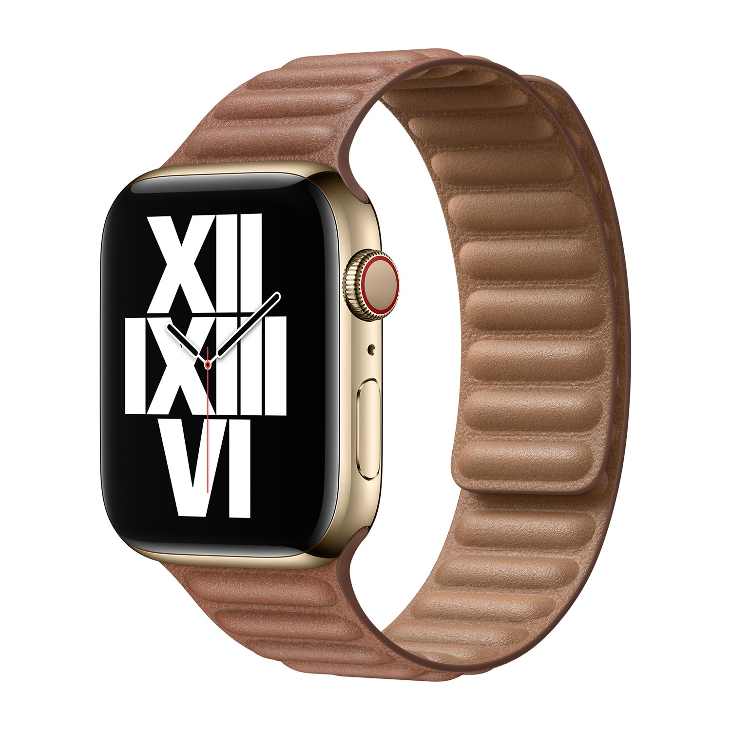 Apple Bracelet à maillons Cuir Apple Watch medium 38mm / 40mm / 41mm Saddle Brown- Brun