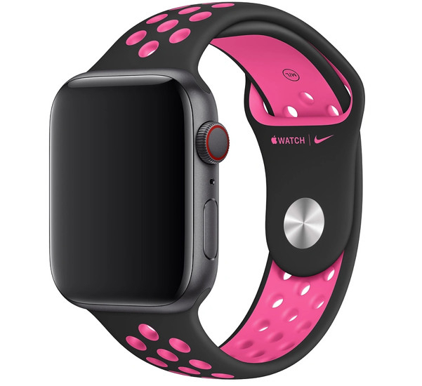 Apple Nike Sport Band voor Apple Watch Series 1-7 / SE - 42/44/45 mm  - Zwart / Roze
