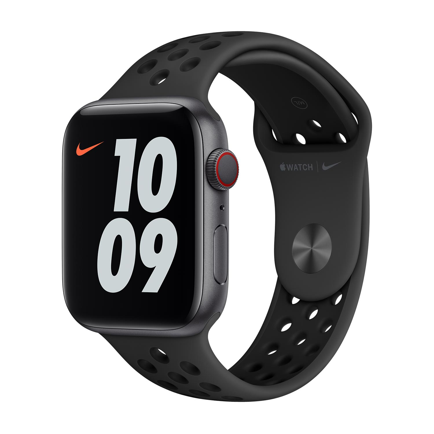 Apple Nike Sport Band voor Apple Watch Series 1-9 / SE / Ultra (2) - 42 / 44 / 45 / 49 mm - Anthracite / Black