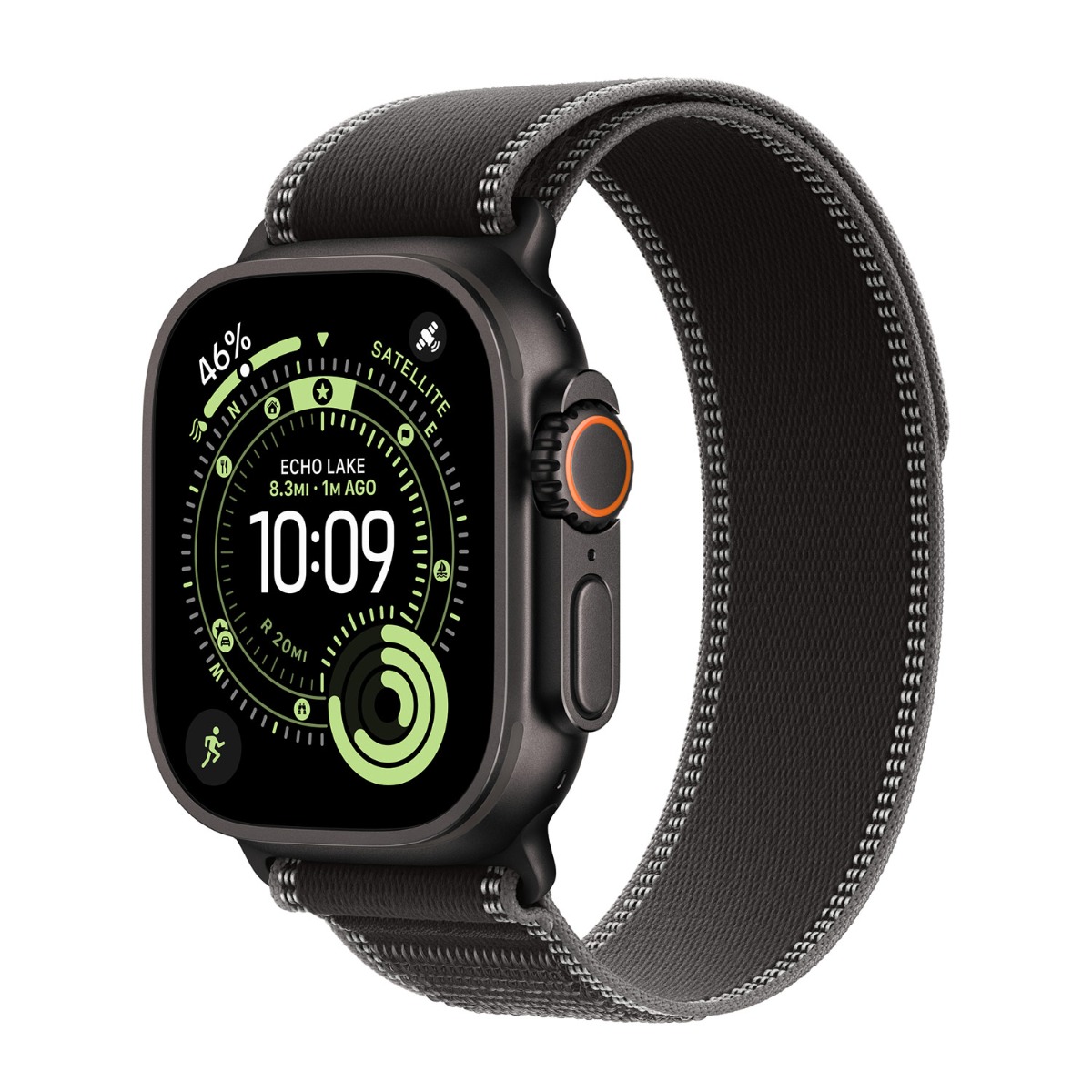 Apple origineel Trail Loop Apple Watch 44mm / 45mm / 46mm / 49mm Zwart / Charcoal S/M - MG9T4ZM/A