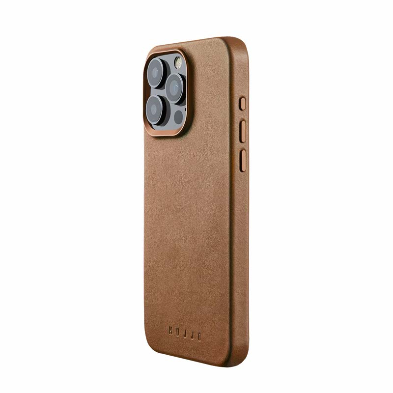 Mujjo - Full Leather Mag Case iPhone 15 Pro Max - bruin