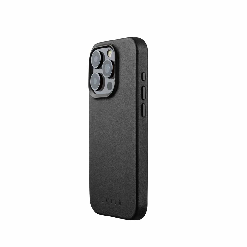 Mujjo - Full Leather Mag Case iPhone 15 Pro - zwart