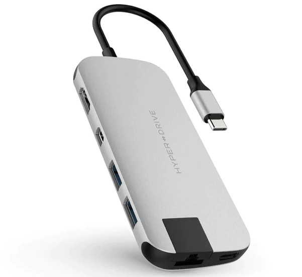 Hyper HyperDrive Slim 8-in-1 USB-C Hub silver - HD247B-SILVER