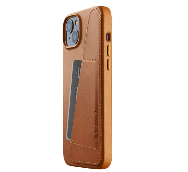 Mujjo Leather Wallet Case iPhone 14 Plus bruin