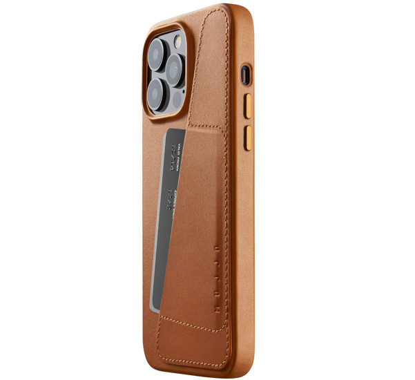 Mujjo Leather Wallet Case iPhone 14 Pro bruin