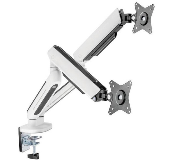 Ranqer Support pour Écran Double Pro RGB Blanc