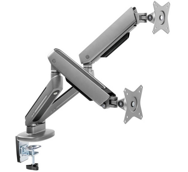 Ranqer Support pour Écran Double Pro RGB Gris Sidéral