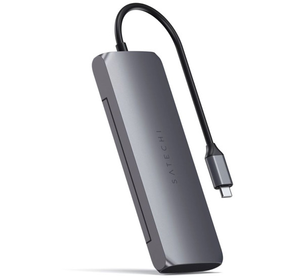 Satechi USB-C Hybrid Adaptateur Multiport avec boîtier SSD Gris spatial