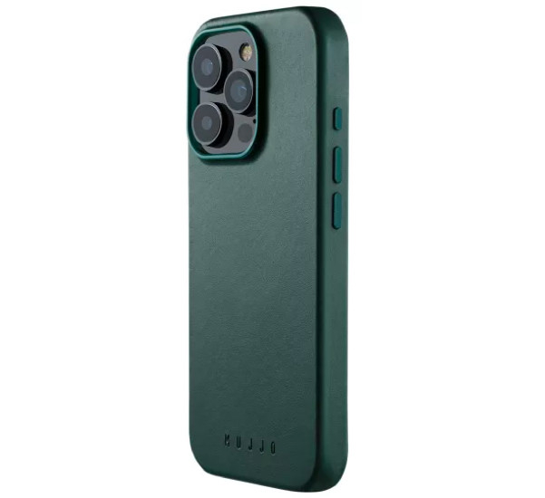 Mujjo Coque en Cuir iPhone 16 Pro - Vert Livide