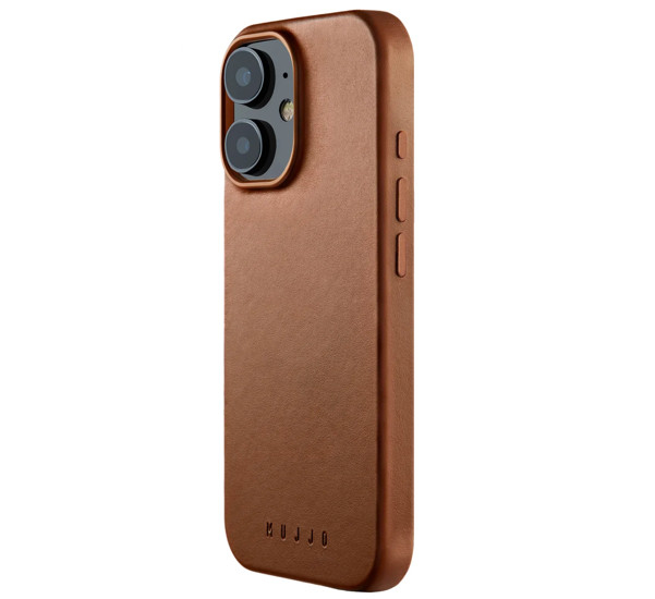 Mujjo Coque en Cuir avec MagSafe iPhone 16 - Marron