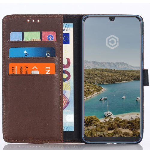Casecentive Leren Wallet Stand case Galaxy A50 coffee