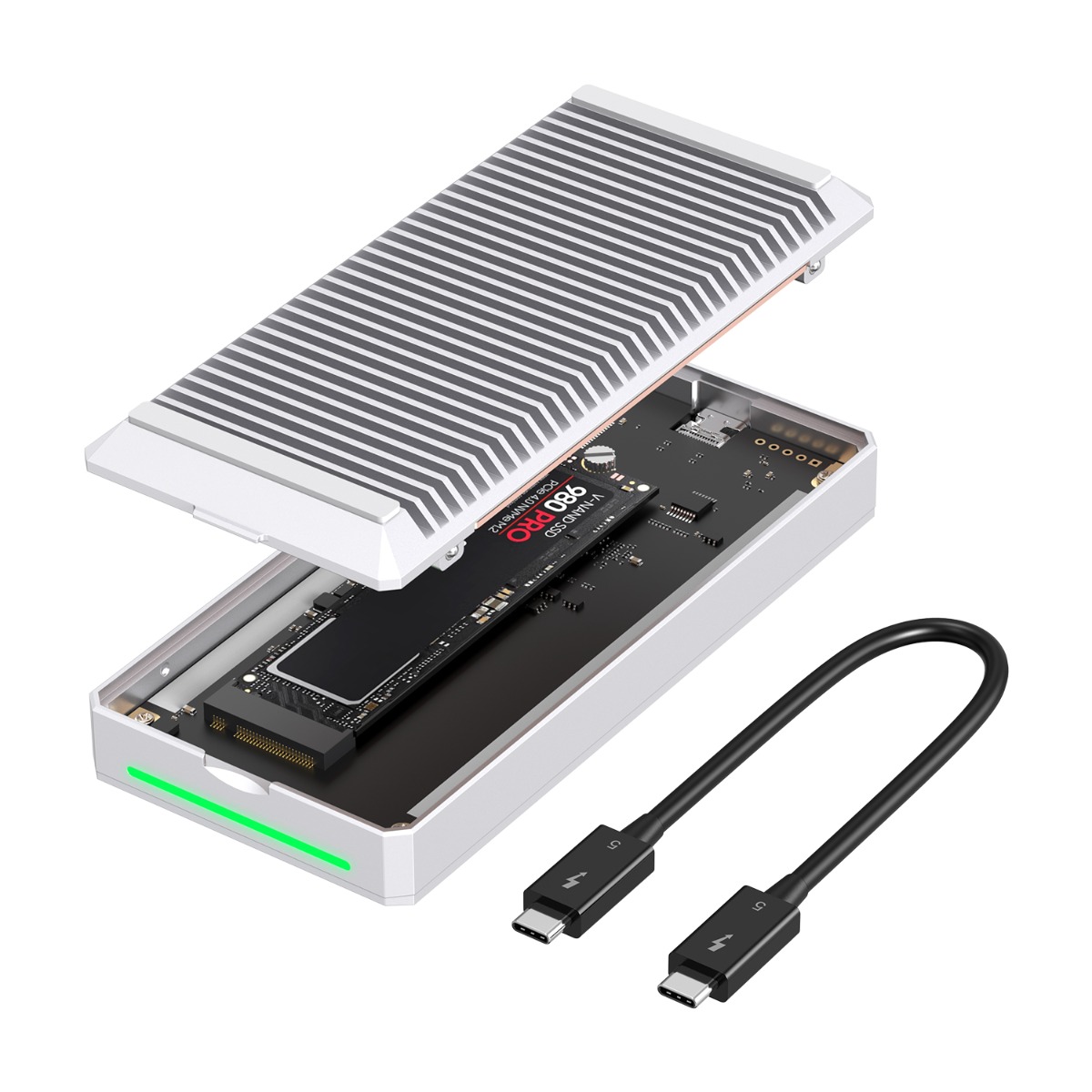 Casecentive M.2 NVMe SSD Enclosure 80Gbps Zilver - 8720153797153
