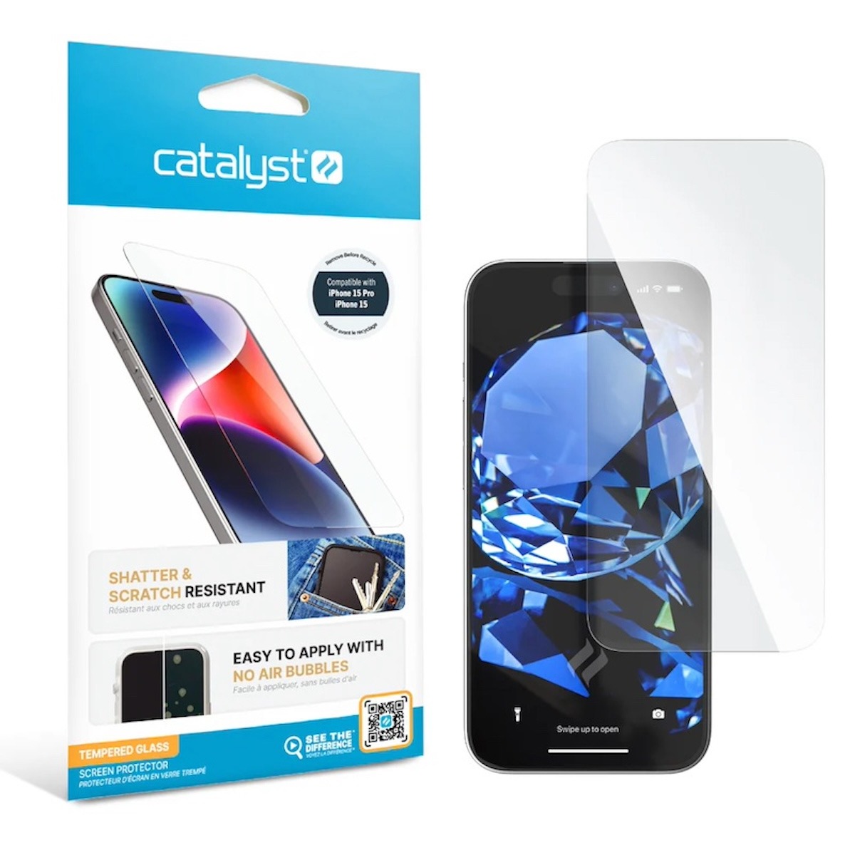 Catalyst Tempered Glass Screen Protector iPhone 15 Pro Max / iPhone 15 Plus - CATGLASIPHO15L