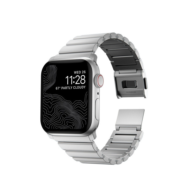 Nomad Aluminum Strap Apple Watch 42/44/45/49mm Silver