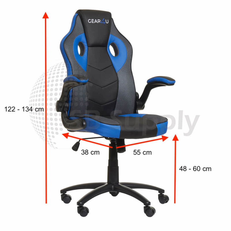 Bestuiver plannen Catastrofe Gear4U Gambit Pro gaming chair (gamestoel) blauw / zwart