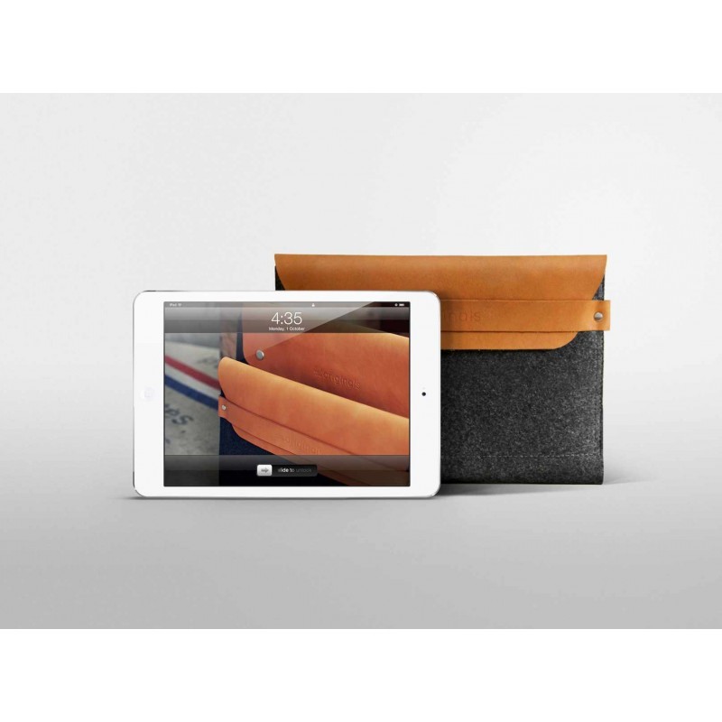 Mujjo Envelope sleeve iPad Mini bruin/grijs