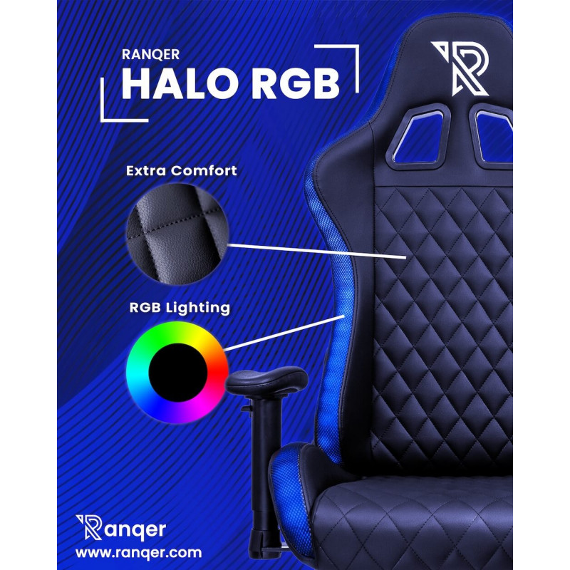 Ranqer Halo gamestoel RGB / LED licht zwart