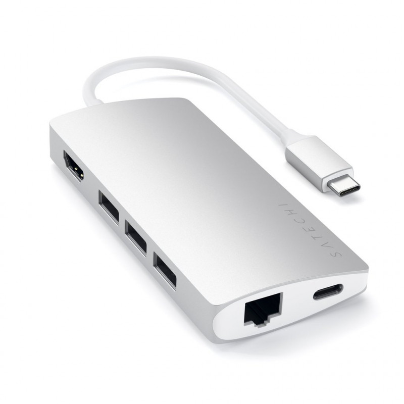 Satechi USB-C Multi-Port Adapter 4K Ethernet V2 zilver 