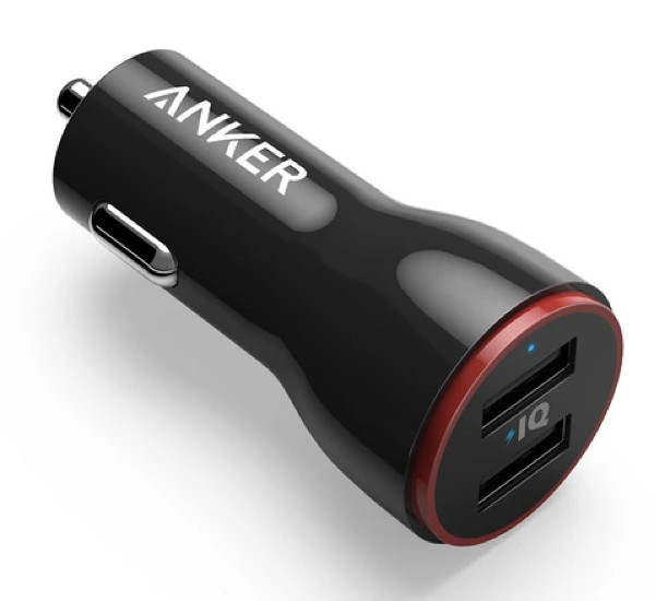 Anker PowerDrive 2 USB 2-Port Autolader zwart