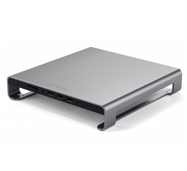 Satechi Aluminium Monitor Stand Hub iMac grijs