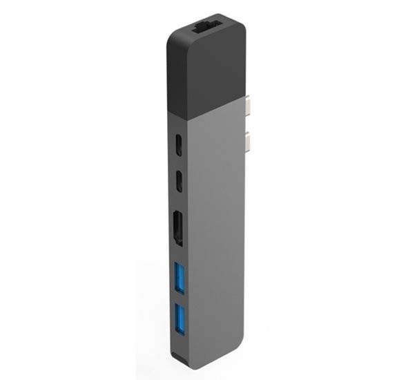 Hyper Net hub USB-C Macbook pro donkergrijs
