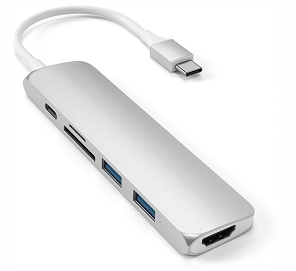 Satechi Type-C USB Passthrough HDMI Hub V2 zilver