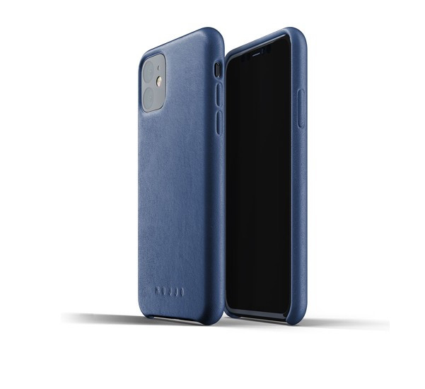 Mujjo Leather Case iPhone 11 blauw