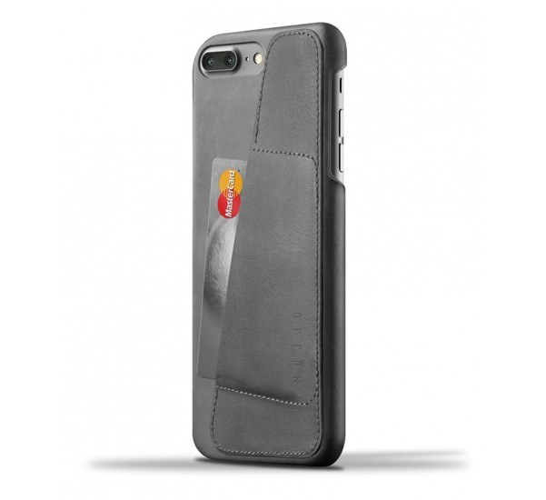 Mujjo Leather Wallet Case iPhone 7 / 8 Plus grijs