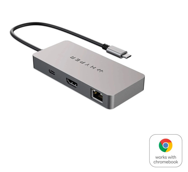 Hyper HyperDrive 5-in-1 USB-C hub grey(Works with Chromebook)