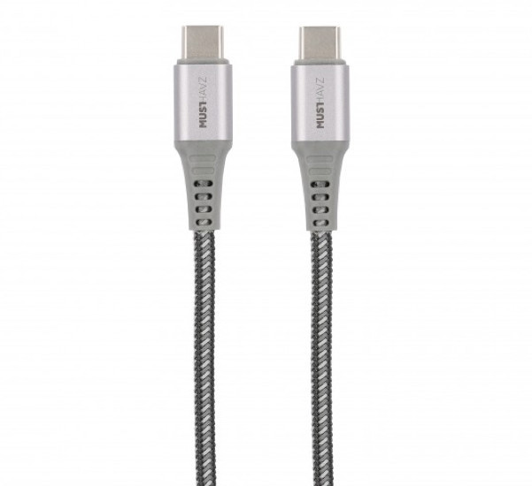 Musthavz USB-C 2.0 naar USB-C Nylon kabel 1m