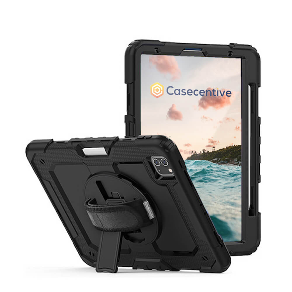 Casecentive Handstrap Pro Hardcase met handvat iPad Pro 11" 2021 / 2020 / 2018 zwart