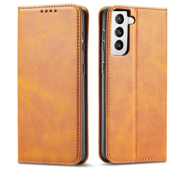 Casecentive Leren Wallet case Luxe Samsung Galaxy S21 tan