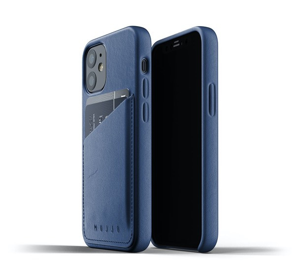 Mujjo Leather Wallet Case iPhone 12 Mini blauw